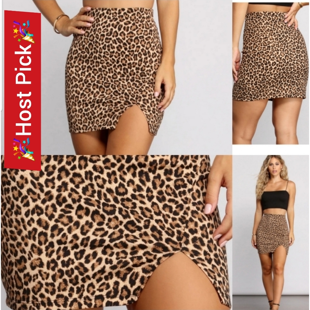 ๐HP๐ Last skirt๐ Leopard Mini, sz. Lrg. - Picture 1 of 8